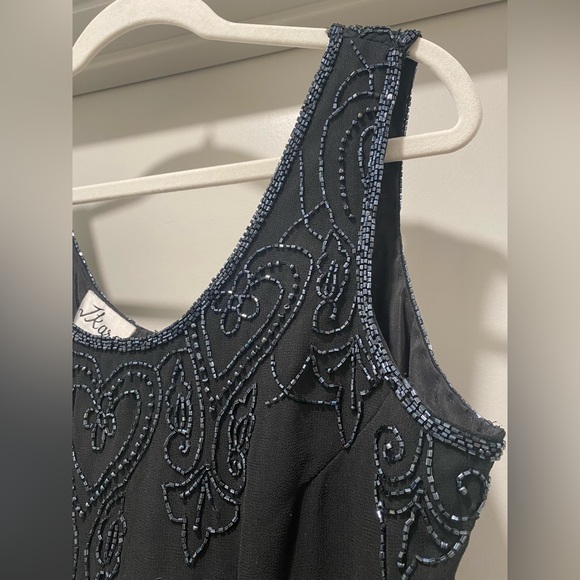 VTG JKARA New York Beaded Black Mid-Length Sleeveless Dress - Size 6 - Picture 15 of 17